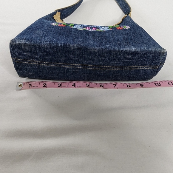 Y2k Mudd Denim Embroidered Butterfly Floral Mini Shoulder Bag - Picture 6 of 9